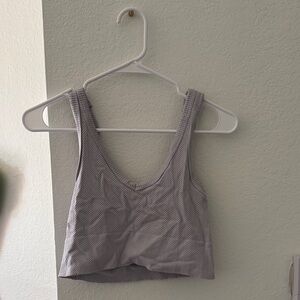 Gray Chevron Crop Top